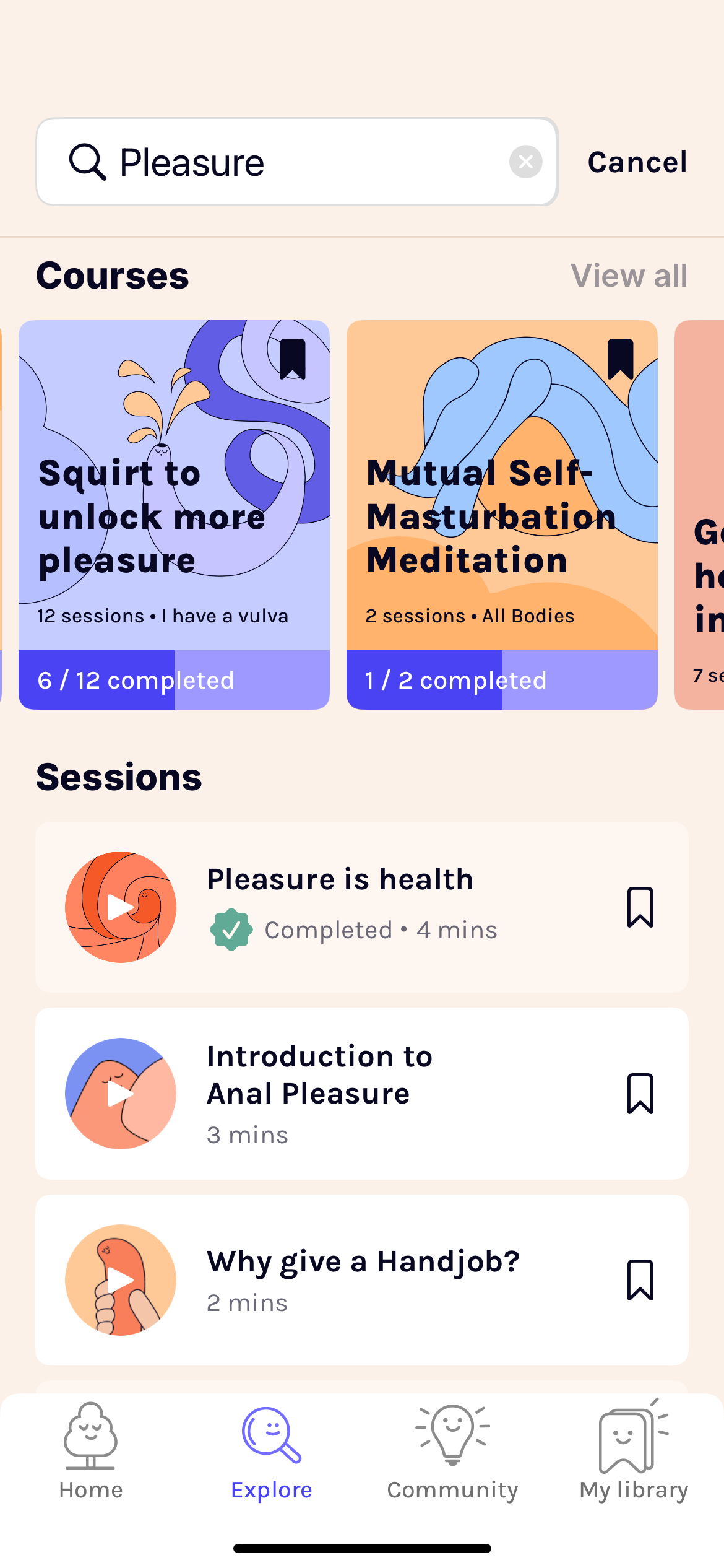 Courses and sessions